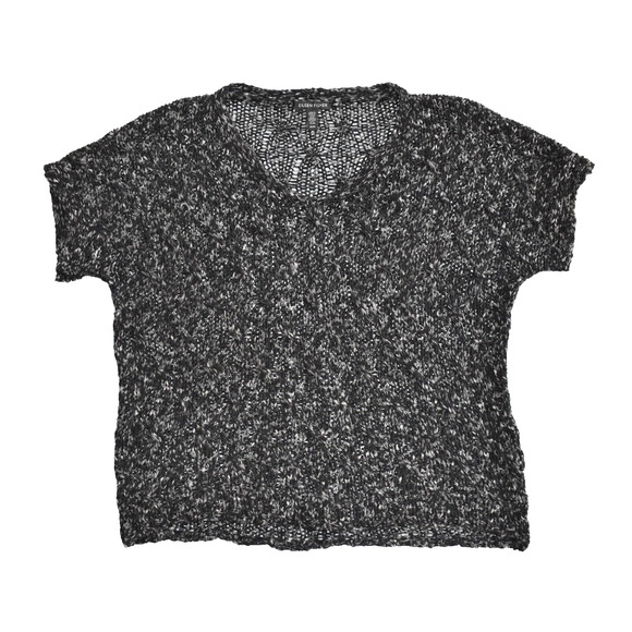 A5 NEW EILEEN FISHER Cotton/Nylon Knit Short Sleeve V-Neck Pullover Sweater Sz M - Picture 3 of 5